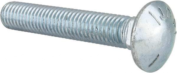 Value Collection - 1/2-13 UNC 3" Length Under Head, Standard Square Neck, Carriage Bolt - Grade 5 Steel, Zinc-Plated Finish - A1 Tooling