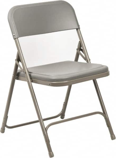 NPS - 18-3/4" Wide x 16-1/4" Deep x 29-3/4" High, Steel Folding Chair with Plastic Seat & Back - Gray with Gray Frame - A1 Tooling