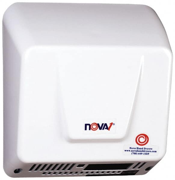 World Dryer - 1000 Watt White Finish Electric Hand Dryer - 120/208/240 Volts, 8 Amps, 9-1/4" Wide x 9-3/4" High x 4" Deep - A1 Tooling