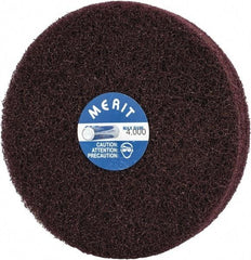 Merit Abrasives - 5" Diam, Medium Mounted Scrubber Buffing Wheel - 3 Ply, Medium Grade, 1/4" Shank Diam, 4,000 RPM - A1 Tooling