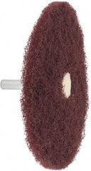 Merit Abrasives - 4" Diam, Medium Mounted Scrubber Buffing Wheel - 1 Ply, Very Fine Grade, 1/4" Shank Diam, 6,000 RPM - A1 Tooling