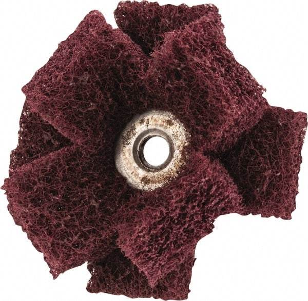 Merit Abrasives - 2" Diam Medium Density Cross Buff - 2 Plys, 1/4-20 Thread, Very Fine Grade, 12,000 Max RPM - A1 Tooling