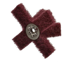 Merit Abrasives - 3" Diam Medium Density Cross Buff - 2 Plys, 1/4-20 Thread, Very Fine Grade, 8,000 Max RPM - A1 Tooling