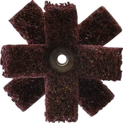 Merit Abrasives - 3" Diam Medium Density Cross Buff - 2 Plys, 1/4-20 Thread, Medium Grade, 8,000 Max RPM - A1 Tooling