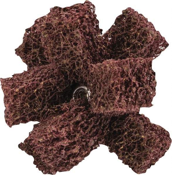 Merit Abrasives - 2" Diam Medium Density Cross Buff - 2 Plys, 8-32 Thread, Medium Grade, 12,000 Max RPM - A1 Tooling