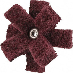 Merit Abrasives - 2" Diam Medium Density Cross Buff - 2 Plys, 8-32 Thread, Very Fine Grade, 12,000 Max RPM - A1 Tooling