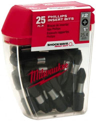 Power Screwdriver Bit: #2 Phillips, 1/4″ Hex Drive 1″ OAL, Alloy Steel