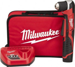 Milwaukee Tool - 12 Volt 3/8" Chuck Right Angle Handle Cordless Drill - 0-800 RPM, Keyless Chuck, Reversible, 1 Lithium-Ion Battery Included - A1 Tooling