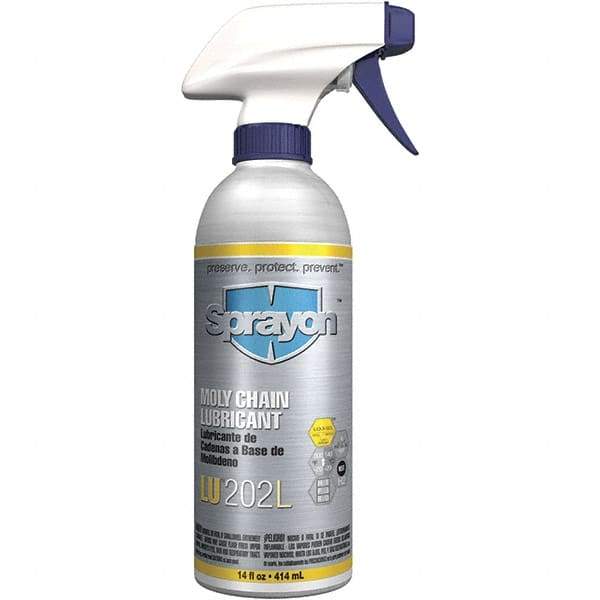 Sprayon - 16 oz Aerosol Extreme Pressure Chain & Cable Lubricant - Light Amber, -20 to 300°F, Food Grade - A1 Tooling