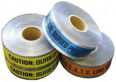 NMC - Caution: Buried Electric Line Below, Detectable Underground Tape - 1,000 Ft. Long x 3 Inch Wide Roll, Polyethylene on Aluminum, 5 mil Thick, Red - A1 Tooling