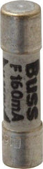 Cooper Bussmann - 250 VAC, 32 VDC, 0.16 Amp, Fast-Acting Miniature Ceramic Fuse - 20mm OAL, 5mm Diam - A1 Tooling