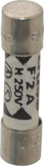 Cooper Bussmann - 250 VAC, 32 VDC, 2 Amp, Fast-Acting Miniature Ceramic Fuse - 20mm OAL, 5mm Diam - A1 Tooling