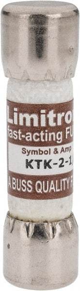 Cooper Bussmann - 600 VAC, 2.5 Amp, Fast-Acting General Purpose Fuse - Fuse Holder Mount, 1-1/2" OAL, 100 at AC kA Rating, 13/32" Diam - A1 Tooling