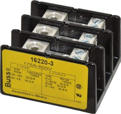 Cooper Bussmann - 3 Poles, 175 Amp, 8-2/0 AWG (Al), 14-2/0 AWG (Cu) Primary, 4-14 AWG (Cu), 4-8 AWG (Al) Secondary, Thermoplastic Power Distribution Block - 600 VAC/VDC, 1 Primary Connection, 5.2 Inch Long x 3.32 Inch Deep x 4 Inch High - A1 Tooling