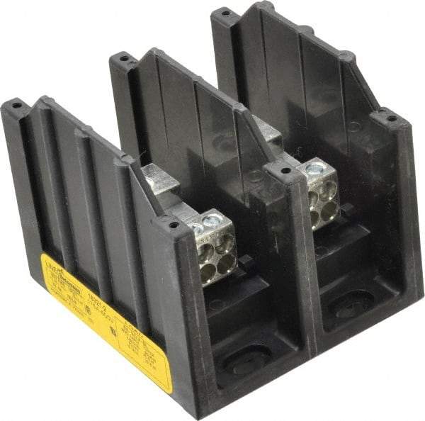 Cooper Bussmann - 2 Poles, 175 Amp, 8-2/0 AWG (Al), 14-2/0 AWG (Cu) Primary, 4-14 AWG (Cu), 4-8 AWG (Al) Secondary, Thermoplastic Power Distribution Block - 600 VAC/VDC, 1 Primary Connection, 3.58 Inch Long x 3.32 Inch Deep x 4 Inch High - A1 Tooling