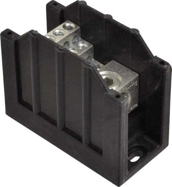 Cooper Bussmann - 1 Pole, 310 Amp, 350 kcmil-6 AWG (Cu/Al) Primary, 4-12 AWG (Al), 4-14 AWG (Cu) Secondary, Thermoplastic Power Distribution Block - 600 VAC/VDC, 1 Primary Connection, 1.96 Inch Long x 3.32 Inch Deep x 4 Inch High - A1 Tooling