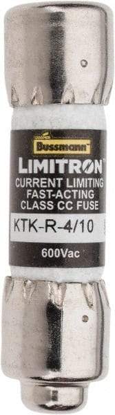 Cooper Bussmann - 600 VAC, 0.4 Amp, Fast-Acting General Purpose Fuse - Fuse Holder Mount, 1-1/2" OAL, 200 at AC (RMS) kA Rating, 13/32" Diam - A1 Tooling