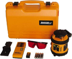 Johnson Level & Tool - 800' (Exterior) Measuring Range, 1/8" at 50' Accuracy, Self-Leveling Rotary Laser - ±3° Self Leveling Range, 200, 400 & 600 RPM, 2 Beams, AA Battery Included - A1 Tooling