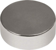 Mag-Mate - 3/4" Diam x 1/4" High Neodymium Rare Earth Magnet - 10.7 Lb Max Capacity, 180°F Max, Nickel Plated - A1 Tooling