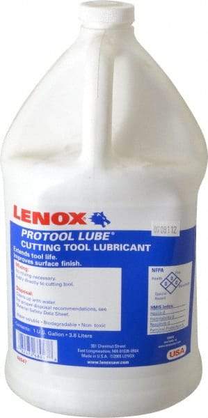 Lenox - Protool Lube, 1 Gal Bottle Sawing Fluid - Synthetic, For Cutting, Drilling, Milling, Reaming, Tapping - A1 Tooling