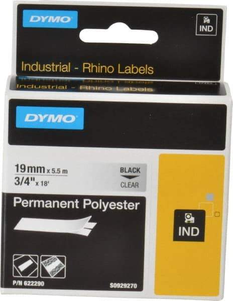 Dymo - 216" Long, Clear Permanent Polyester Tape Permanent Polyester Tape - For RHINO 5000, 5200, 6000, 6500 - A1 Tooling