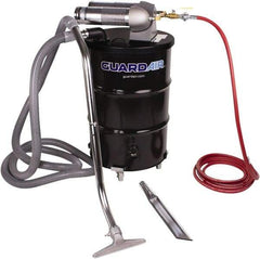 Guardair - 55 Gal Steel Tank, Air Powered Pneumatic Canister Wet/Dry Vacuum - 20' Hose Fitting, Cartridge Filter, Accessories Included - A1 Tooling