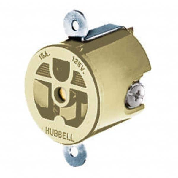 Hubbell Wiring Device-Kellems - 125V 15A NEMA 5-15R Industrial Grade Ivory Straight Blade Single Receptacle - A1 Tooling