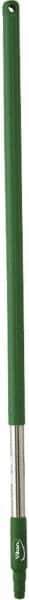 Vikan - 39-1/2 x 1-1/4" Stainless Steel Squeegee Handle - European Threaded Connection, Green - A1 Tooling