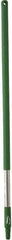 Vikan - 39-1/2 x 1-1/4" Stainless Steel Squeegee Handle - European Threaded Connection, Green - A1 Tooling