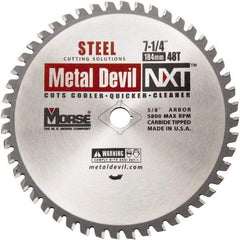 M.K. MORSE - 7-1/4" Diam, 5/8" Arbor Hole Diam, 48 Tooth Wet & Dry Cut Saw Blade - Steel, Diamond Arbor - A1 Tooling