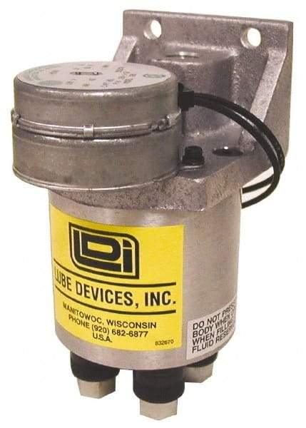 LDI Industries - 0.16 cc Output per Cycle, 2 Outlet Central Lubrication System Electric Pump - 66.55mm Wide x 134.37mm High, 120 Volt, Oil/Grease, 1/8-27 Outlet Thread, NPTF - A1 Tooling