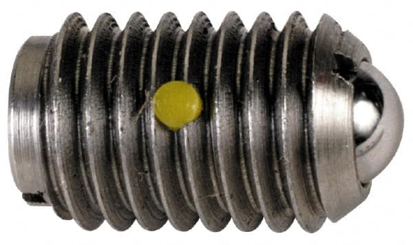 TE-CO - 8-32, 0.093" Ball Diam, 11/32" Body Length, 0.025" Max Ball Reach, Threaded Ball Plunger - A1 Tooling