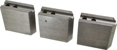 H & R Manufacturing - 1.5mm x 60° Serrated Attachment, Square Soft Lathe Chuck Jaw - 3 Jaws, Steel, 0.787" Btw Mount Hole Ctrs, 3-1/8" Long x 1-1/4" Wide x 3" High, 0.472" Groove, 10mm Fastener - A1 Tooling