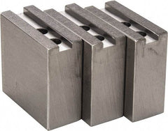 H & R Manufacturing - 1.5mm x 60° Serrated Attachment, Square Soft Lathe Chuck Jaw - 3 Jaws, Steel, 1" Btw Mount Hole Ctrs, 3-1/2" Long x 1-1/2" Wide x 3-1/2" High, 0.551" Groove, 12mm Fastener - A1 Tooling