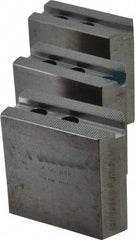 H & R Manufacturing - 1.5mm x 60° Serrated Attachment, Square Soft Lathe Chuck Jaw - 3 Jaws, Steel, 1" Btw Mount Hole Ctrs, 3-1/2" Long x 1-1/2" Wide x 3-1/2" High, 0.551" Groove, 12mm Fastener - A1 Tooling