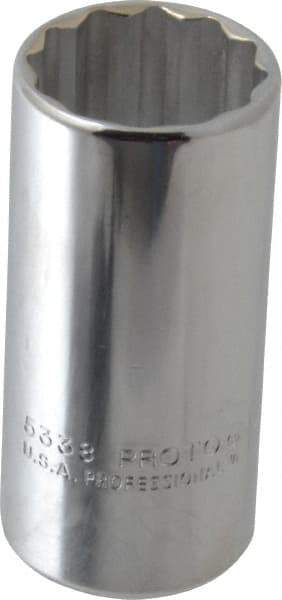 Proto - 1-3/16", 1/2" Drive, Deep Hand Socket - 12 Points, 3-1/4" OAL, Chrome Finish - A1 Tooling