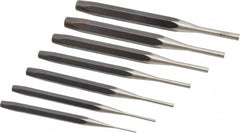 Proto - 7 Piece, 1/16 to 1/4", Pin Punch Set - Round Shank, Comes in Pouch - A1 Tooling