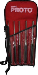 Proto - 5 Piece, 5/32 to 5/16", Pin Punch Set - Round Shank, Comes in Pouch - A1 Tooling