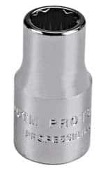 Proto - 1/4" Drive, Standard Hand Socket - 12 Points, Chrome Finish - A1 Tooling