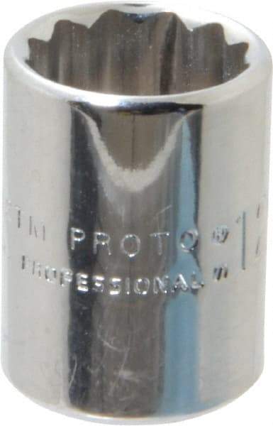 Proto - 1/4" Drive, Standard Hand Socket - 12 Points, 7/8" OAL, Chrome Finish - A1 Tooling