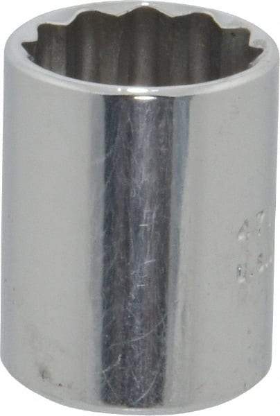 Proto - 1/4" Drive, Standard Hand Socket - 12 Points, 7/8" OAL, Chrome Vanadium, Chrome Finish - A1 Tooling