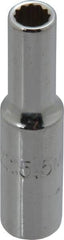 Proto - 1/4" Drive, Deep Hand Socket - 12 Points, 1-15/16" OAL, Chrome Finish - A1 Tooling