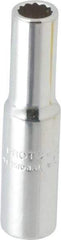 Proto - 1/4" Drive, Deep Hand Socket - 12 Points, 1-15/16" OAL, Chrome Finish - A1 Tooling