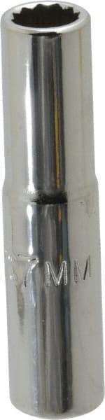 Proto - 1/4" Drive, Deep Hand Socket - 12 Points, 1-15/16" OAL, Chrome Finish - A1 Tooling