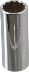 Proto - 1/4" Drive, Deep Hand Socket - 12 Points, 1-15/16" OAL, Chrome Finish - A1 Tooling