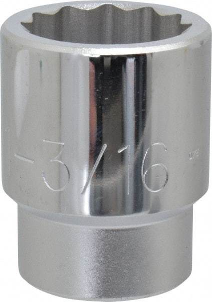 Proto - 1-3/16", 3/4" Drive, Standard Hand Socket - 12 Points, 2-7/32" OAL, Chrome Finish - A1 Tooling