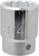 Proto - 1-1/4", 3/4" Drive, Standard Hand Socket - 12 Points, 2-15/64" OAL, Chrome Finish - A1 Tooling