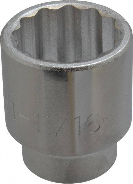 Proto - 1-11/16", 3/4" Drive, Standard Hand Socket - 12 Points, 2-3/4" OAL, Chrome Finish - A1 Tooling