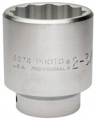 Proto - 2-3/8", 3/4" Drive, Standard Hand Socket - 12 Points, 3-43/64" OAL, Chrome Finish - A1 Tooling