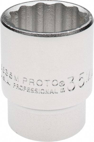 Proto - 3/4" Drive, Standard Hand Socket - 12 Points, 2-1/4" OAL, Chrome Finish - A1 Tooling